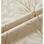 Premium Velvet Curtain - White Cream with Gold Tree Branch Print | Luxury Room Darkening Drapes by CottonKart