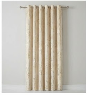 CottonKart Premium Velvet Curtains for Living Room - Gold Printed Room Darkening Parda (Windows 2 & Door 1)