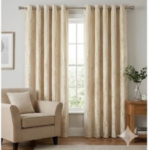 Premium Velvet Curtain - White Cream with Gold Tree Branch Print | Luxury Room Darkening Drapes by CottonKart