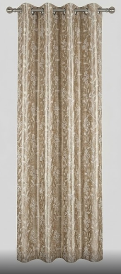 CottonKart Premium Royal Beige Floral Jacquard Curtains for Home - (WINDOWS 2 OR DOOR 1)