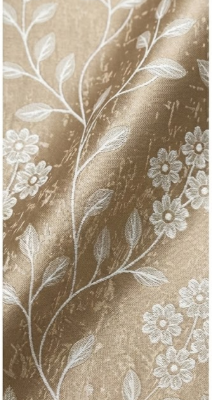 CottonKart Premium Royal Beige Floral Jacquard Curtains for Home - (WINDOWS 2 OR DOOR 1)