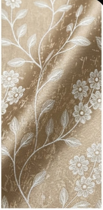 CottonKart Premium Royal Beige Floral Jacquard Curtains for Home - (WINDOWS 2 OR DOOR 1)