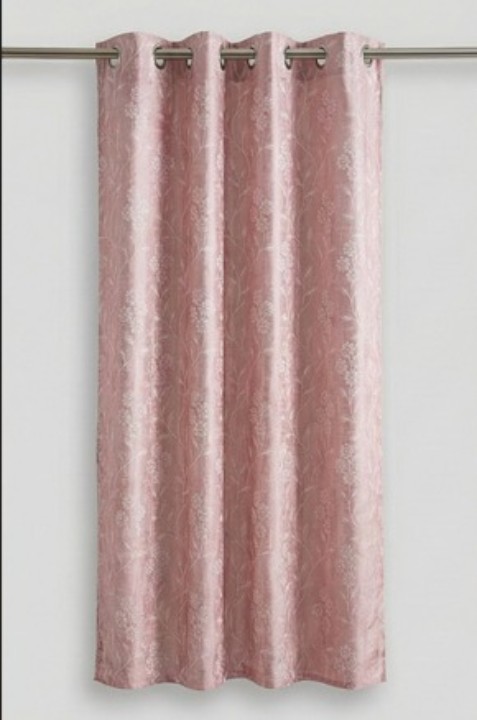 CottonKart Royal Pink Glossy Floral Curtains for Bedroom & Living Room - (WINDOWS 2 OR DOOR 1)