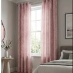 CottonKart Royal Pink Glossy Floral Curtains for Bedroom & Living Room - (WINDOWS 2 OR DOOR 1)