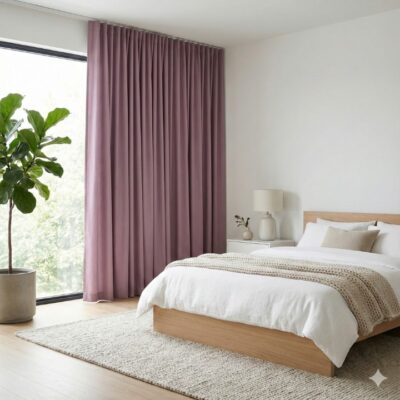CottonKart.com Mauve Purple Solid Door Curtain (1 Piece) - Modern Plain Parda for Home Decoration