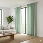 CottonKart Premium Sage Green Textured Curtains – Soothing Mint Green Drapes for Bedroom & Living Room (Rod Pocket Style)