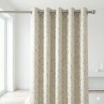CottonKart Premium Pearl White Room Darkening Curtains – Rose Gold Metallic Foil Print | Elegant Off-White Window Drapes for Bedroom & Living Room