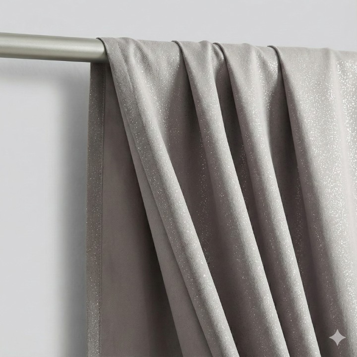 CottonKart Premium Silver Grey Shimmer Curtains – Modern Eyelet Door & Window Drapes (Steel Rings for Easy Sliding)