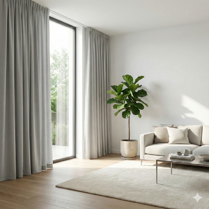 CottonKart.com Dark Coffee Brown Solid Curtain (1 Piece) - Premium Chocolate Color Parda for Living Room