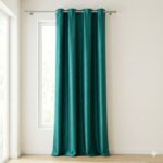CottonKart.com Premium Teal Green Solid Door/Window Curtain (1 Piece) - Room Darkening Eyelet Parda for Living Room