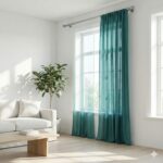 CottonKart.com Premium Teal Green Solid Door/Window Curtain (1 Piece) - Room Darkening Eyelet Parda for Living Room