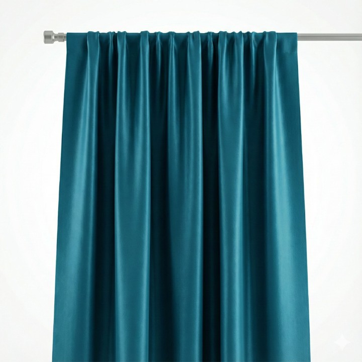 CottonKart.com Petrol Blue Premium Curtain (1 Piece) - Dark Solid Color Parda for Window & Door