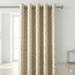 CottonKart Cream & Rose Gold Blackout Curtains – Metallic Foil Leaf Print | Thermal Insulated Room Darkening Drapes for Bedroom & Living Room