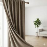 Taupe Beige Solid Curtain (1 Piece) - Neutral Earthy Tone Parda for Modern Homes