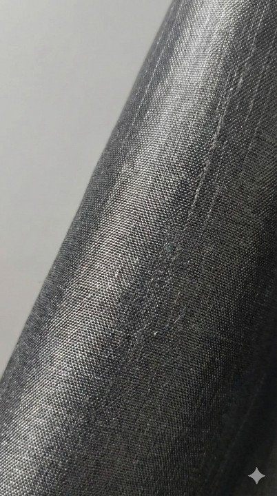 CottonKart.com Metallic Steel Grey Curtain (1 Piece) - Luxury Solid Textured Drape for Hall & Bedroom