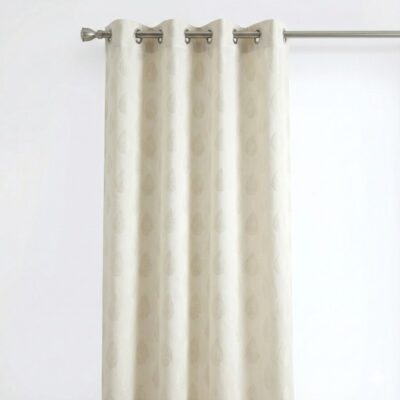 Buy Curtain Combo Set Online | 2 Window & 1 Door Curtains | Cream Jacquard Eyelet Parda | CottonKart