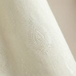 CottonKart Royal Cream Self-Design Curtains - Value Pack (2 Window & 1 Door Parda)