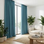 CottonKart.com Petrol Blue Premium Curtain (1 Piece) - Dark Solid Color Parda for Window & Door