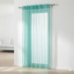 CottonKart.com Premium Aqua Blue Net Curtain - Modern Sheer Mesh for Door & Window