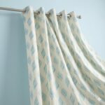 Buy Blue Printed Curtain Combo Set | 2 Window & 1 Door Curtains | Aqua Leaf Design | CottonKart