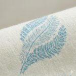 Buy Blue Printed Curtain Combo Set | 2 Window & 1 Door Curtains | Aqua Leaf Design | CottonKart