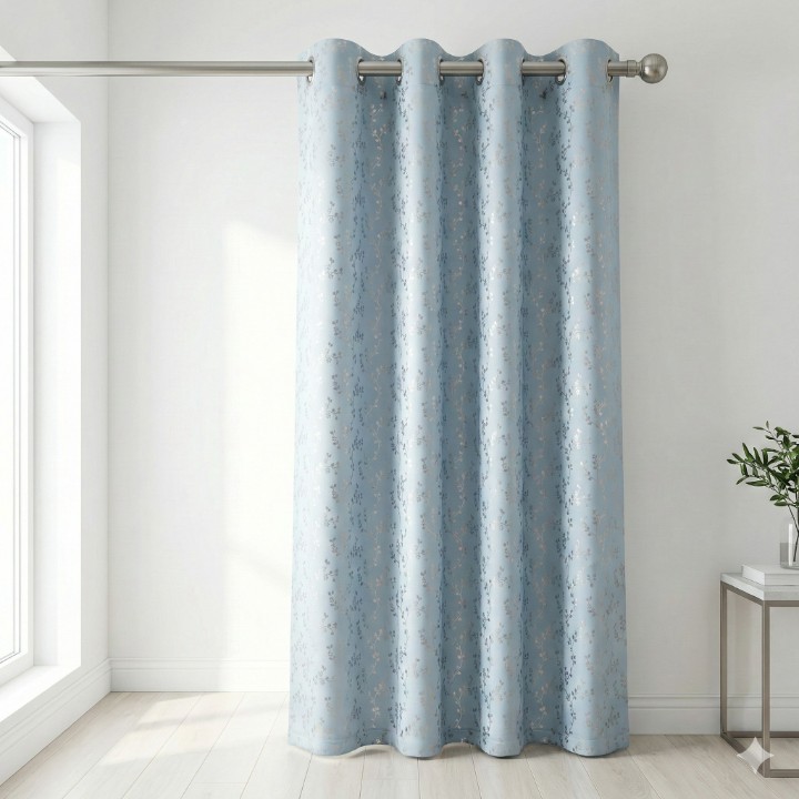 CottonKart Premium Champagne Cream Blackout Curtains – Rose Gold Foil Leaf Print | Elegant Room Darkening Drapes for Living Room & Bedroom