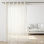 CottonKart.com Premium Ivory White Net Curtain - Modern Sheer Mesh for Door & Window (Transparent)