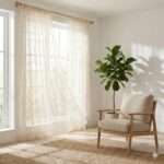 CottonKart.com Premium Cream Net Curtain - Modern Sheer Mesh for Door & Window (Transparent)