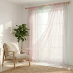CottonKart.com Premium Rose Pink Net Curtain - Modern Sheer Mesh for Door & Window (Transparent)