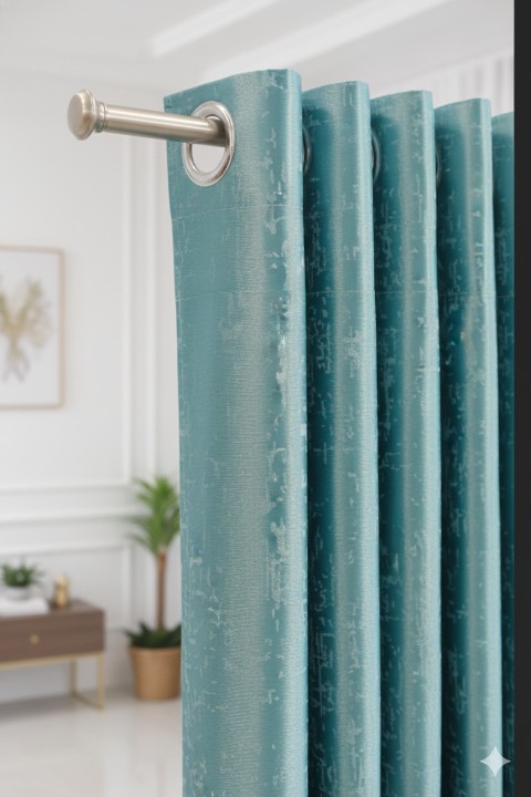 Cottonkart Premium Texture Design Long Crush Eyelet Curtains | Window 5ft (Pack of 2), Door 7ft (Pack of 1), Long Door 9ft (Pack of 1) | Multiple Color Options