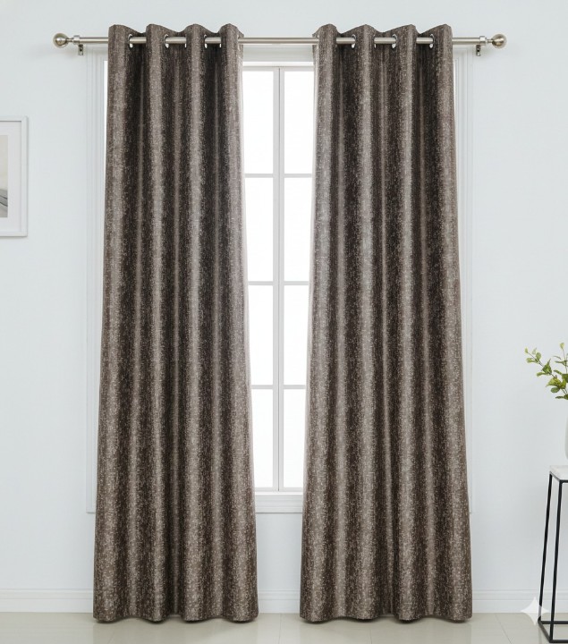 Cottonkart Premium Texture Design Long Crush Eyelet Curtains | Window 5ft (Pack of 2), Door 7ft (Pack of 1), Long Door 9ft (Pack of 1) | Multiple Color Options