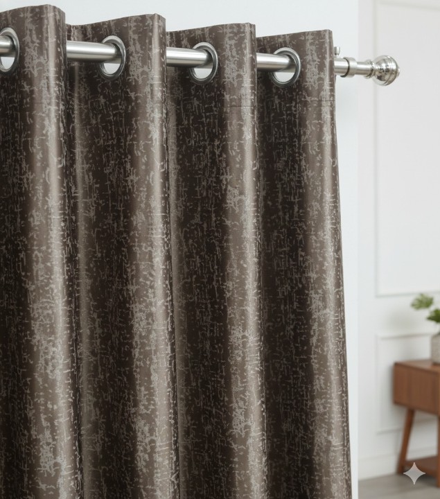 Cottonkart Premium Texture Design Long Crush Eyelet Curtains | Window 5ft (Pack of 2), Door 7ft (Pack of 1), Long Door 9ft (Pack of 1) | Multiple Color Options