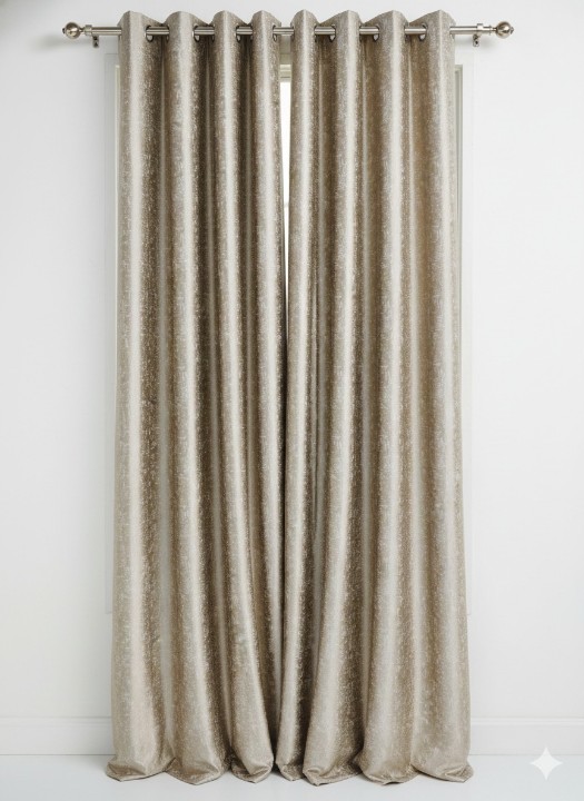 Cottonkart Premium Texture Design Long Crush Eyelet Curtains | Window 5ft (Pack of 2), Door 7ft (Pack of 1), Long Door 9ft (Pack of 1) | Multiple Color Options