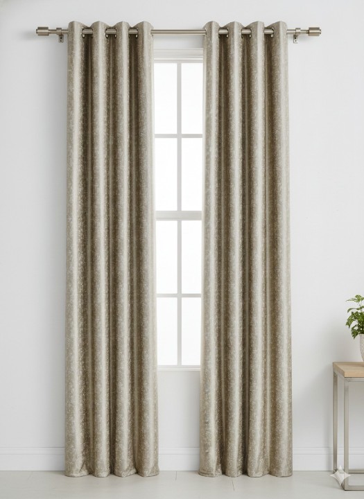 Cottonkart Premium Texture Design Long Crush Eyelet Curtains | Window 5ft (Pack of 2), Door 7ft (Pack of 1), Long Door 9ft (Pack of 1) | Multiple Color Options