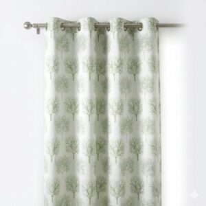 Cottonkart Premium Jacquard Tree Blackout Curtains – Choose Option: Window 2pcs (5ft) | Door 1pc (7ft) | Long Door 1pc (9ft)