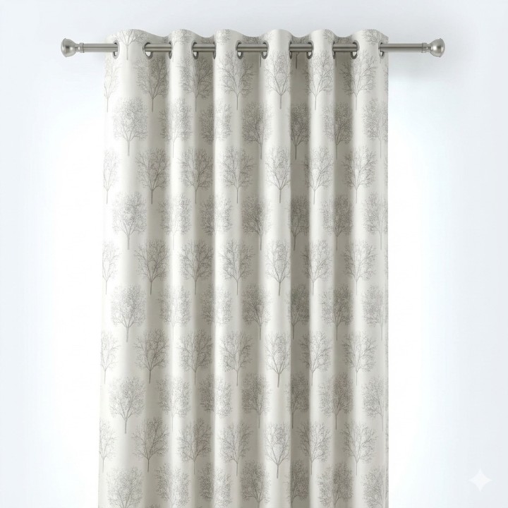 Cottonkart Premium Jacquard Tree Blackout Curtains - Choose Option: Window 2pcs (5ft) | Door 1pc (7ft) | Long Door 1pc (9ft)