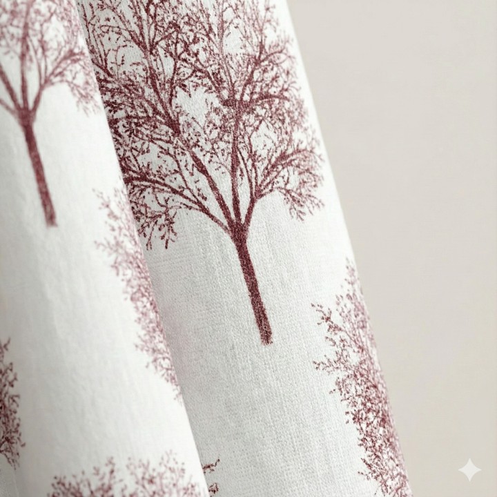 Cottonkart Premium Jacquard Tree Blackout Curtains - Choose Option: Window 2pcs (5ft) | Door 1pc (7ft) | Long Door 1pc (9ft)