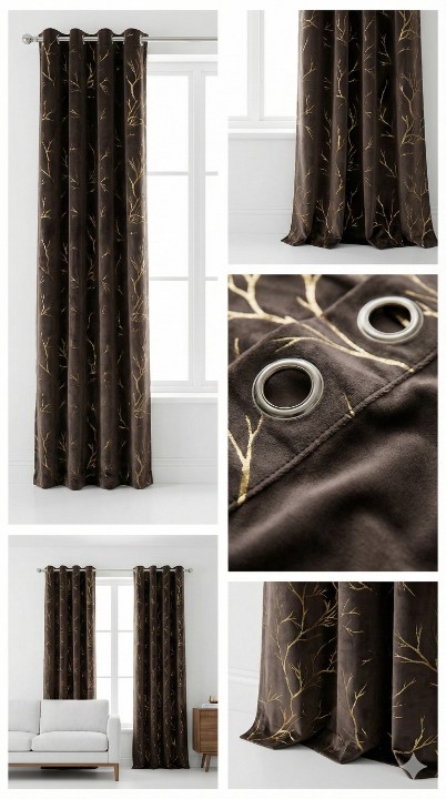 Cottonkart Luxury Velvet Long Crush Texture Curtains | Premium Eyelet Ring Curtains for Window 5ft (Pack of 2), Door 7ft (Pack of 1) & Long Door 9ft (Pack of 1) | Made in India