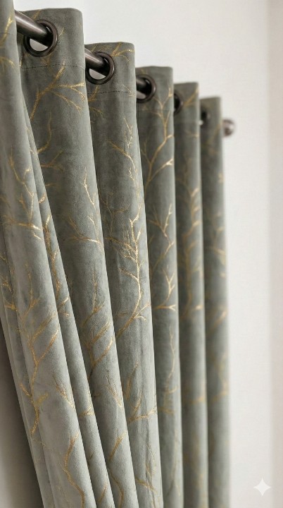 Cottonkart Luxury Velvet Long Crush Texture Curtains | Premium Eyelet Ring Curtains for Window 5ft (Pack of 2), Door 7ft (Pack of 1) & Long Door 9ft (Pack of 1) | Made in India