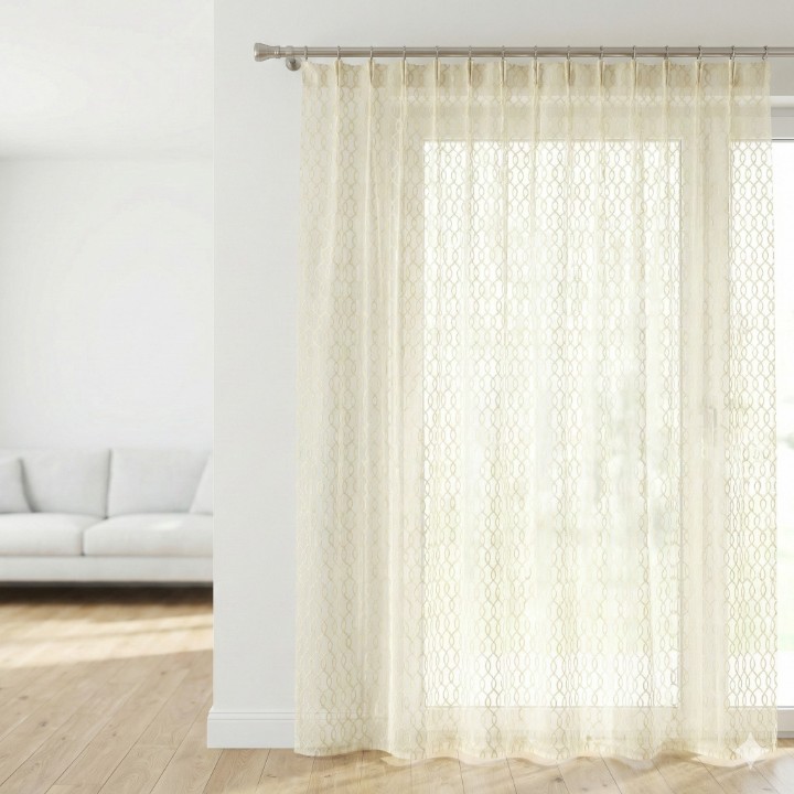 Cottonkart Premium Net Sheer Eyelet Curtains | Window (5ft) Pack of 2Pcs, Door (7ft) Pack of 1Pc & Long Door (9ft) Pack of 1Pc | Stylish Ring Parda