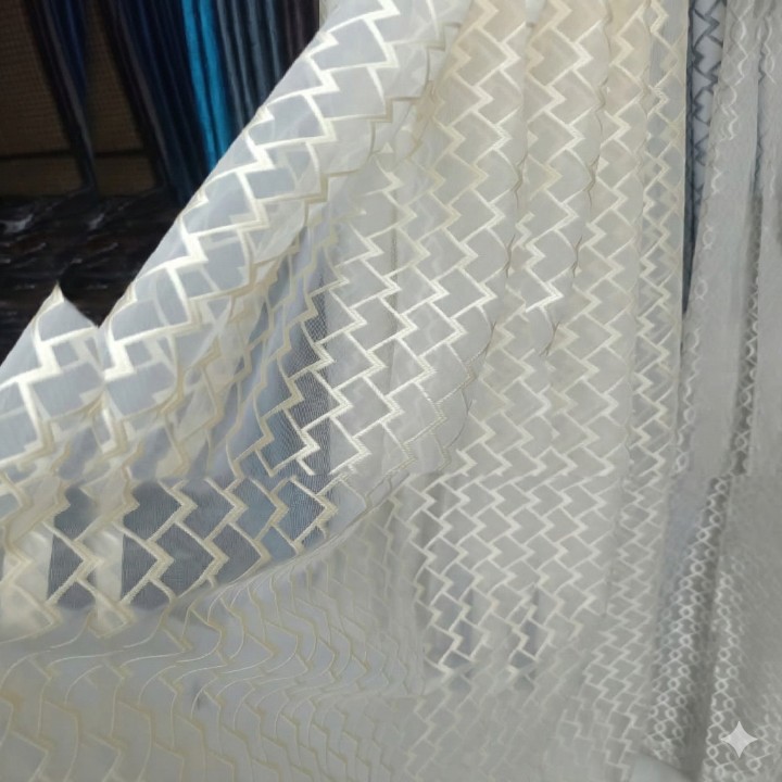 Cottonkart Premium Net Sheer Eyelet Curtains | Window (5ft) Pack of 2Pcs, Door (7ft) Pack of 1Pc & Long Door (9ft) Pack of 1Pc | Stylish Ring Parda